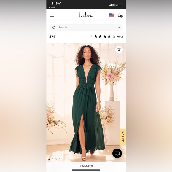 Lulu’s green dress. Size medium. New with tags. - Picture 1 of 4